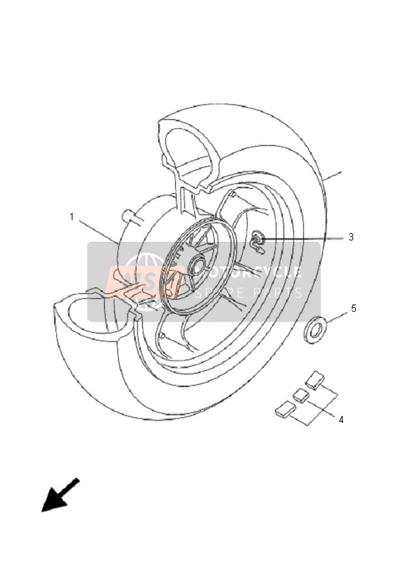 Yamaha VP300 VERSITY 2005 Rueda trasera para un 2005 Yamaha VP300 VERSITY